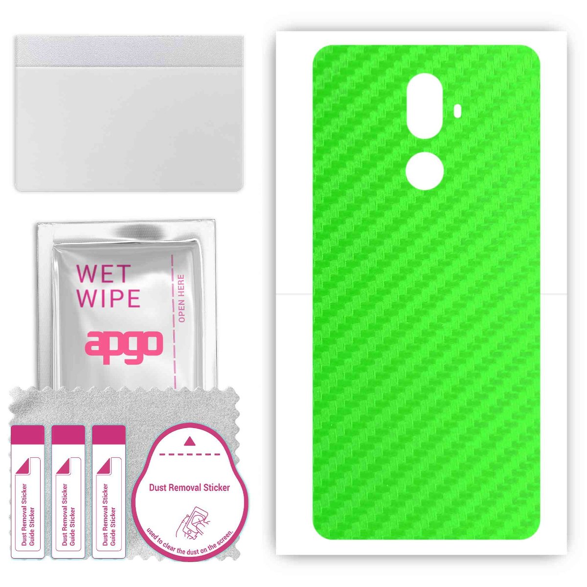 Folia naklejka skórka strukturalna na TYŁ do Cubot X18 Plus -  Carbon Zielony - apgo SKINS