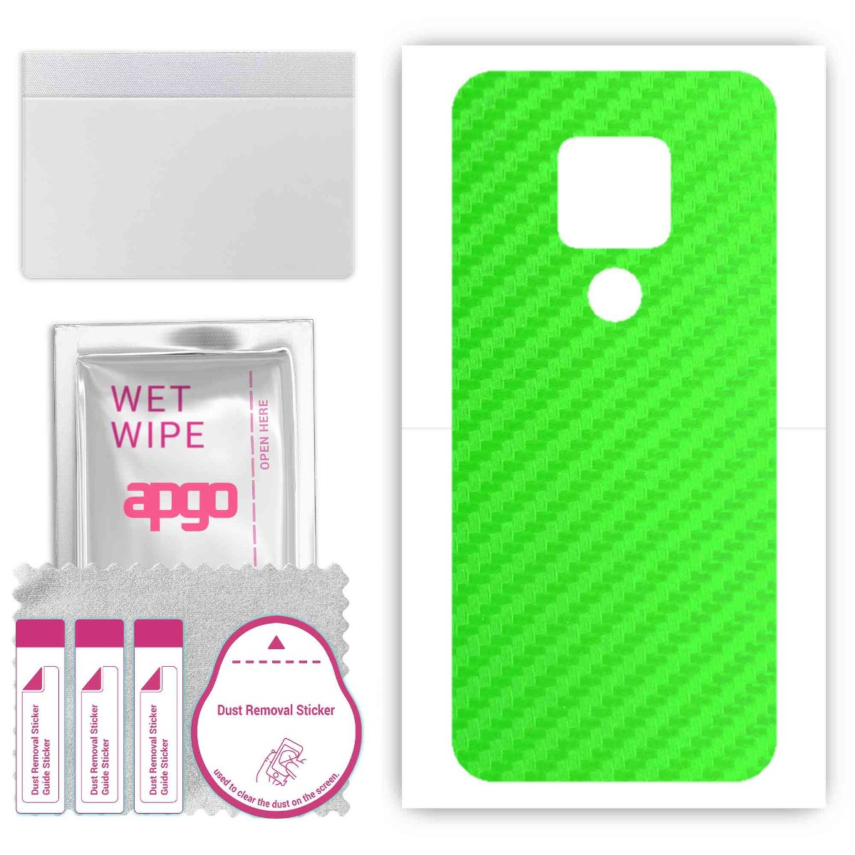 Folia naklejka skórka strukturalna na TYŁ do Cubot P30 -  Carbon Zielony - apgo SKINS