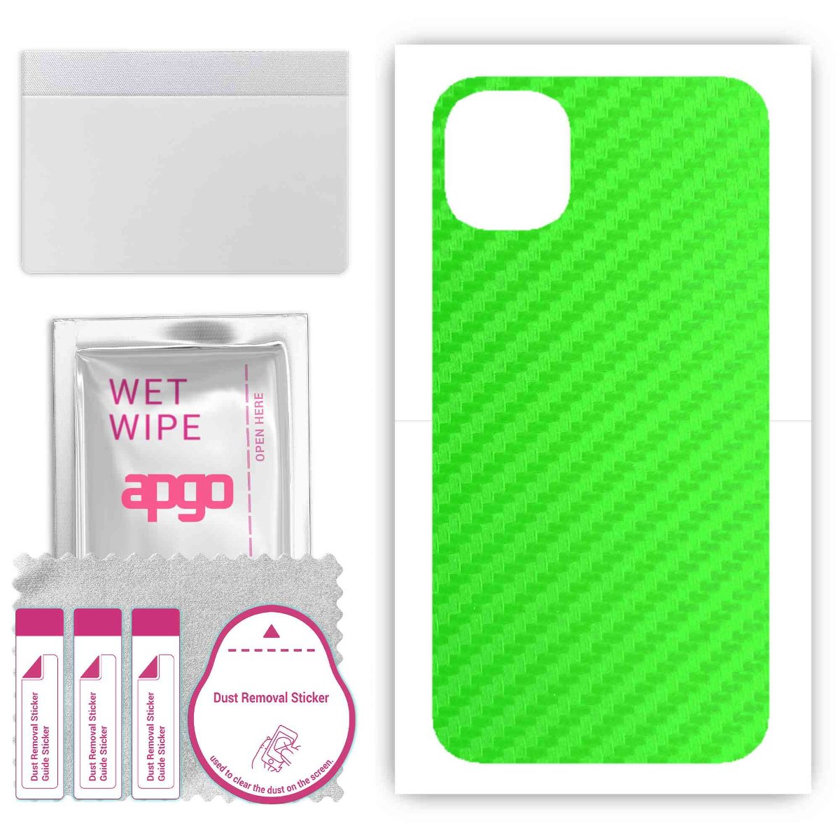 Folia naklejka skórka strukturalna na TYŁ do Apple iPhone 11 -  Carbon Zielony - apgo SKINS