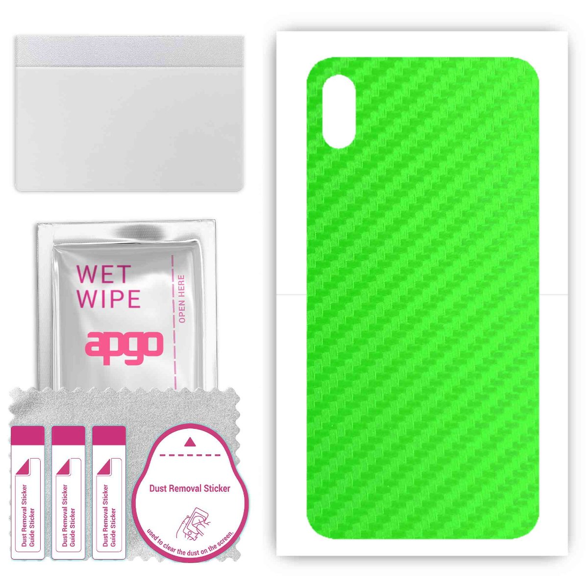 Folia naklejka skórka strukturalna na TYŁ do Apple iPhone XS Max -  Carbon Zielony - apgo SKINS