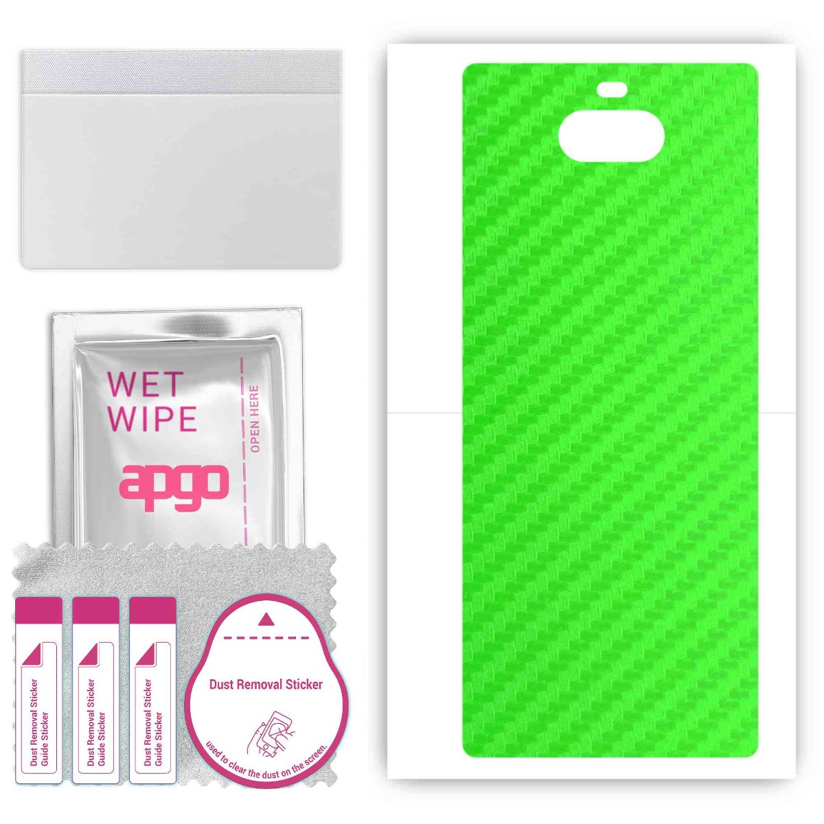 Folia naklejka skórka strukturalna na TYŁ do Sony Xperia 8 -  Carbon Zielony - apgo SKINS