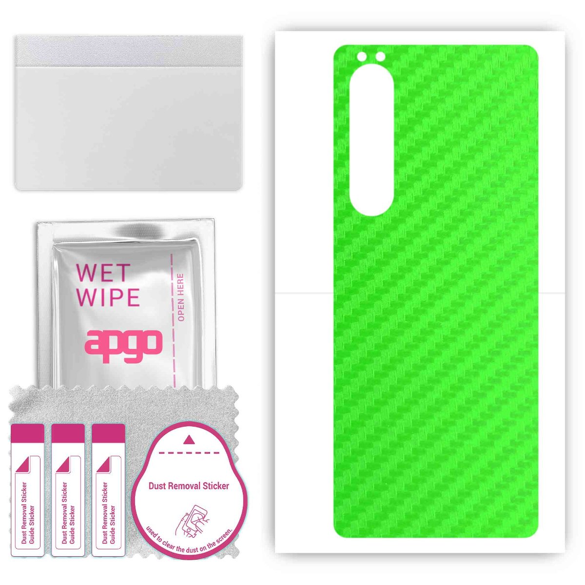 Folia naklejka skórka strukturalna na TYŁ do Sony Xperia 1 III SOG03 -  Carbon Zielony - apgo SKINS