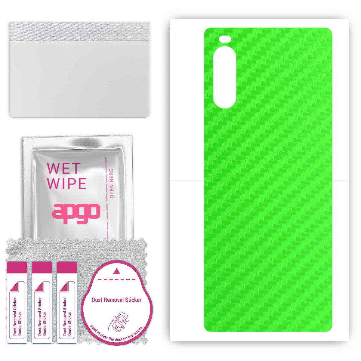 Folia naklejka skórka strukturalna na TYŁ do Sony Xperia 10 III SO-52B -  Carbon Zielony - apgo SKINS