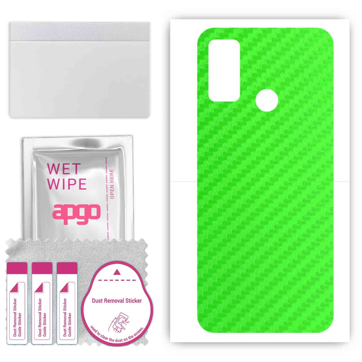 Folia naklejka skórka strukturalna na TYŁ do Ulefone Note 10 -  Carbon Zielony - apgo SKINS