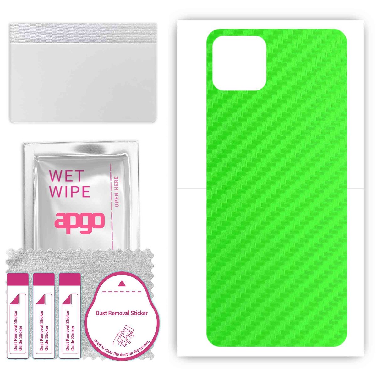 Folia naklejka skórka strukturalna na TYŁ do Honor Play 20 -  Carbon Zielony - apgo SKINS