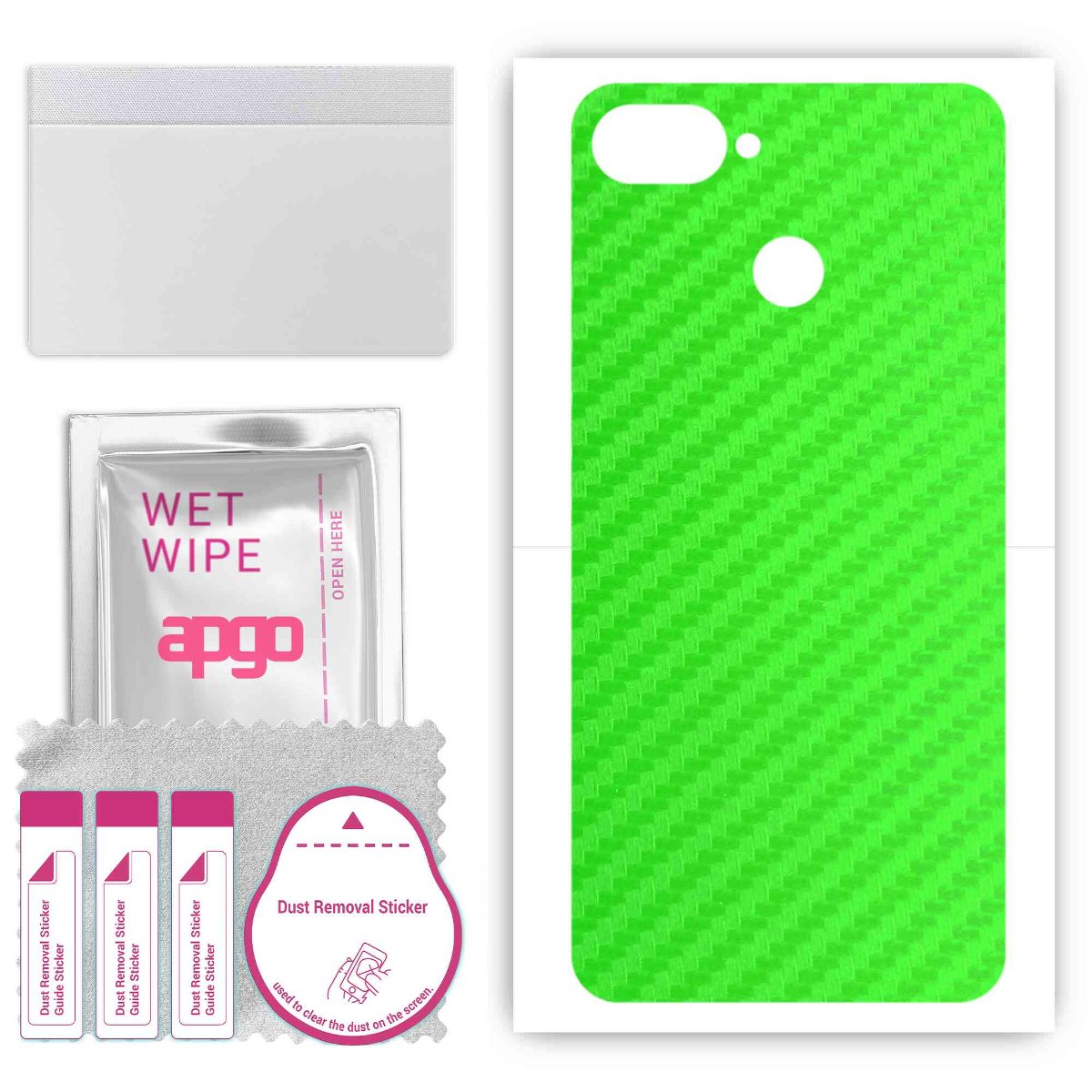 Folia naklejka skórka strukturalna na TYŁ do Kruger&Matz Flow 6S -  Carbon Zielony - apgo SKINS