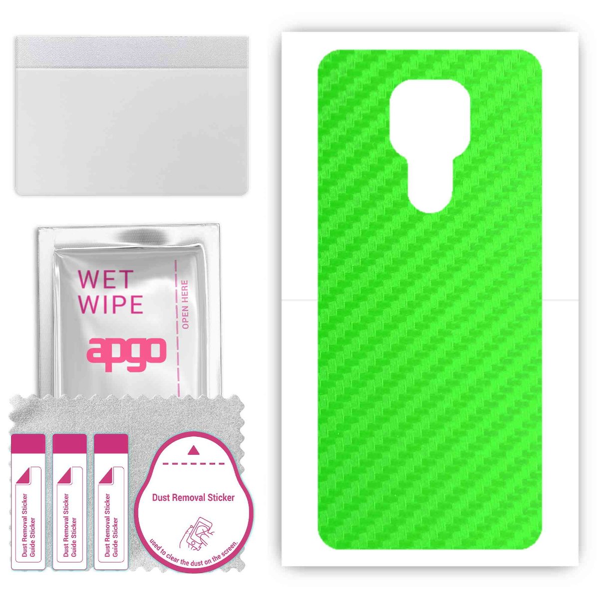 Folia naklejka skórka strukturalna na TYŁ do Motorola Moto E7 Plus -  Carbon Zielony - apgo SKINS