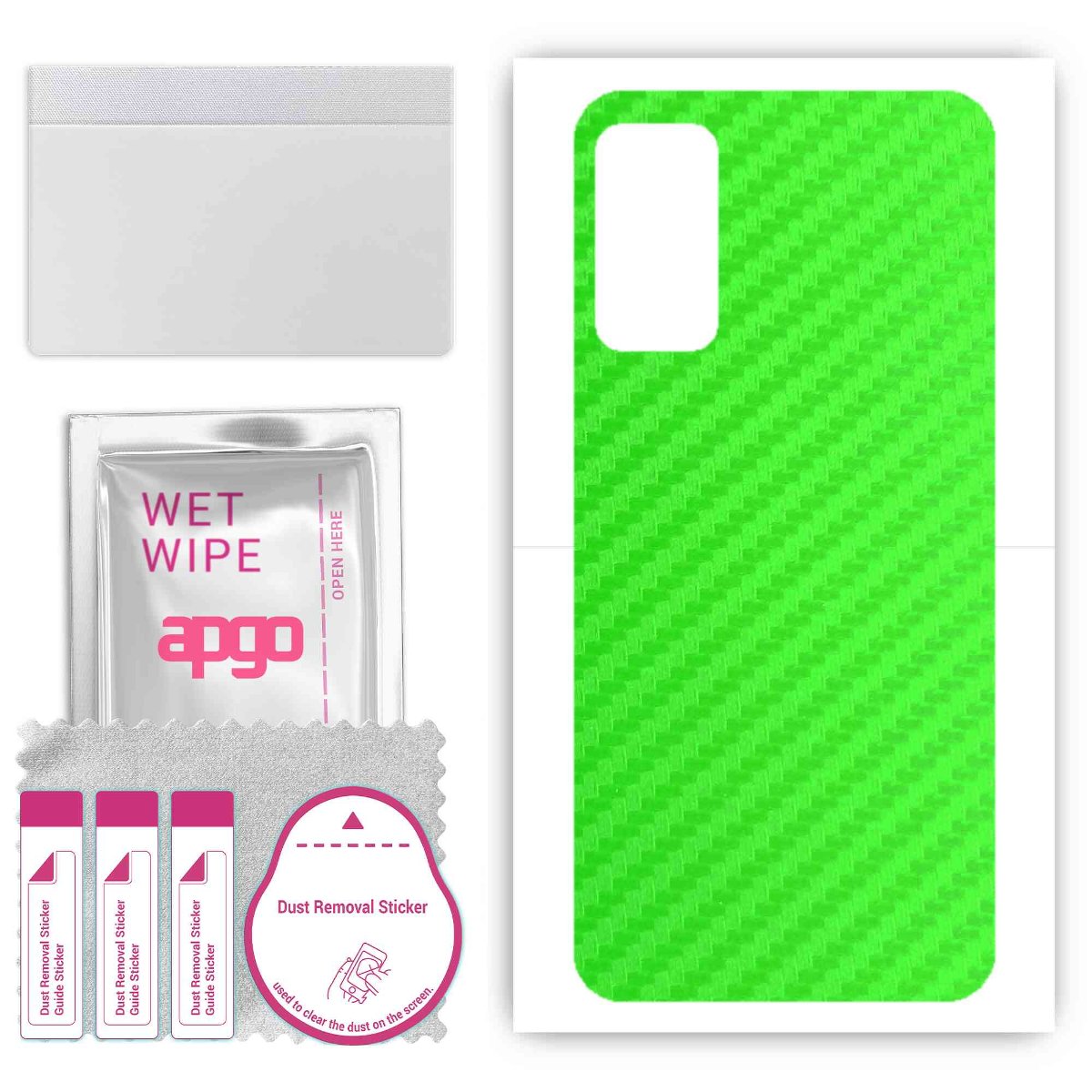 Folia naklejka skórka strukturalna na TYŁ do TCL 205 -  Carbon Zielony - apgo SKINS