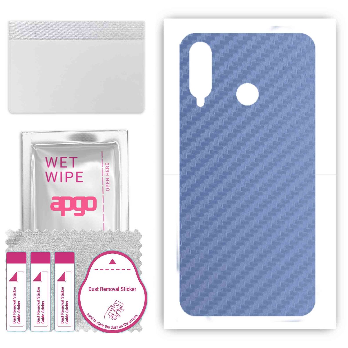 Folia naklejka skórka strukturalna na TYŁ do Huawei P30 lite -  Carbon Granatowy - apgo SKINS