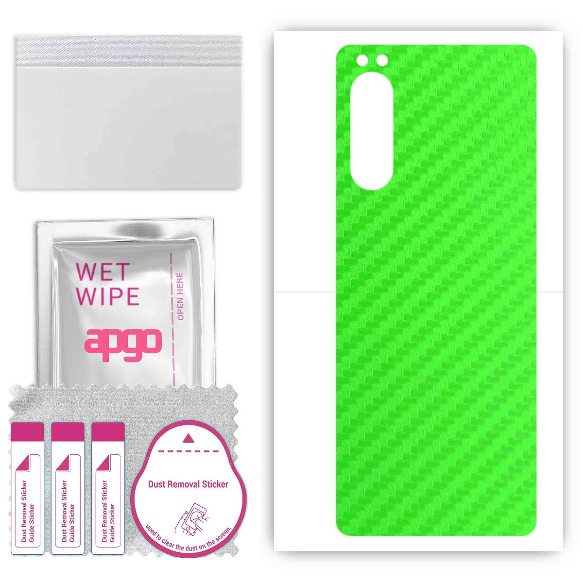 Folia naklejka skórka strukturalna na TYŁ do Sony Xperia 5 II XQ-AS42 -  Carbon Zielony - apgo SKINS