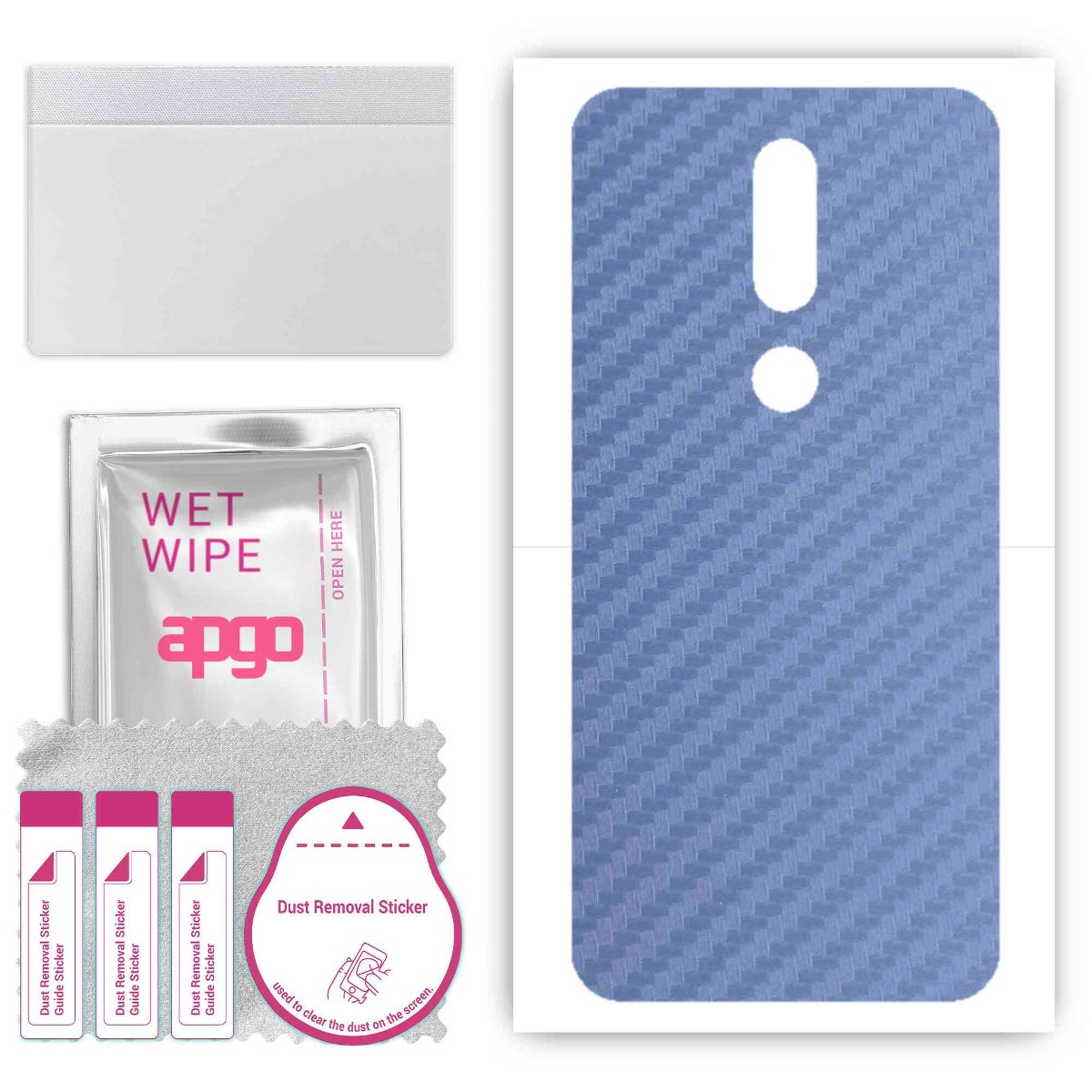 Folia naklejka skórka strukturalna na TYŁ do Nokia 7.1 -  Carbon Granatowy - apgo SKINS