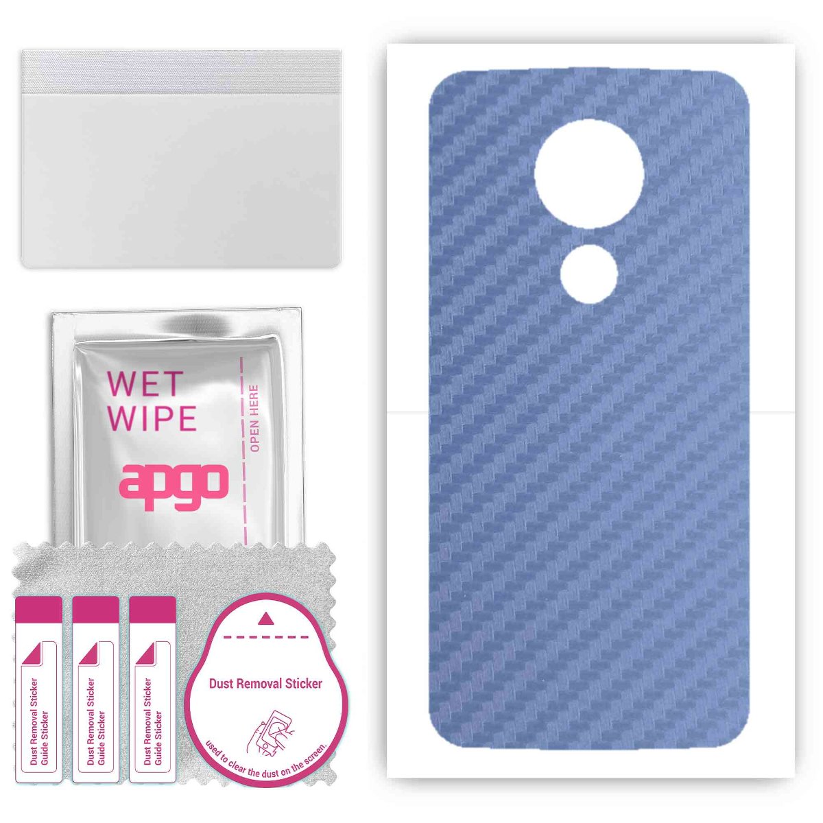 Folia naklejka skórka strukturalna na TYŁ do Motorola Moto G7 Power -  Carbon Granatowy - apgo SKINS