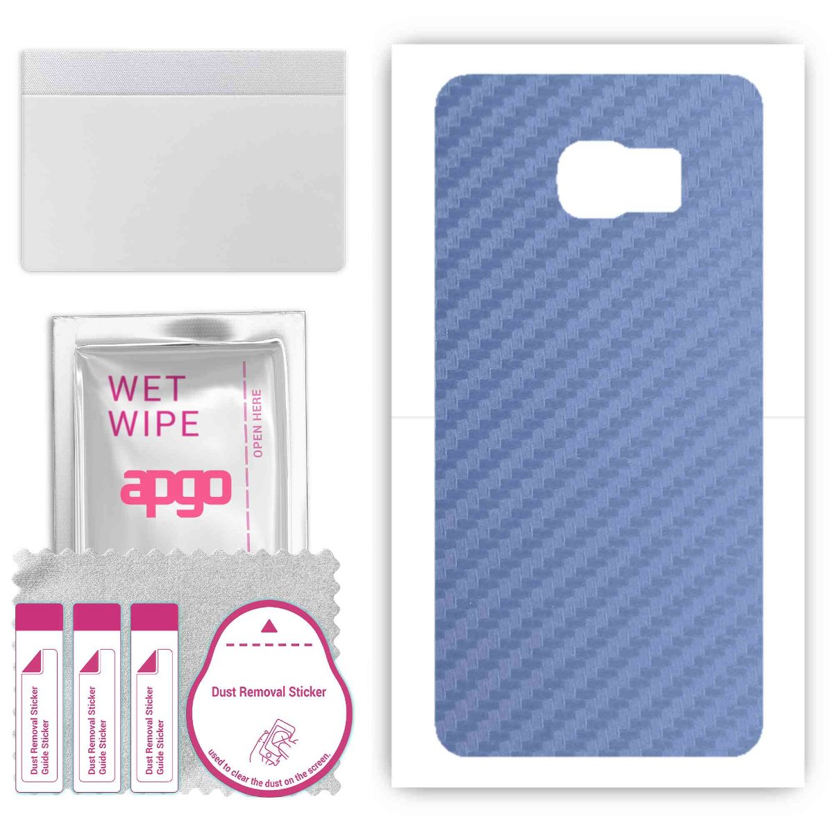Folia naklejka skórka strukturalna na TYŁ do Samsung Galaxy S6 Edge+ SM-G928F -  Carbon Granatowy - apgo SKINS