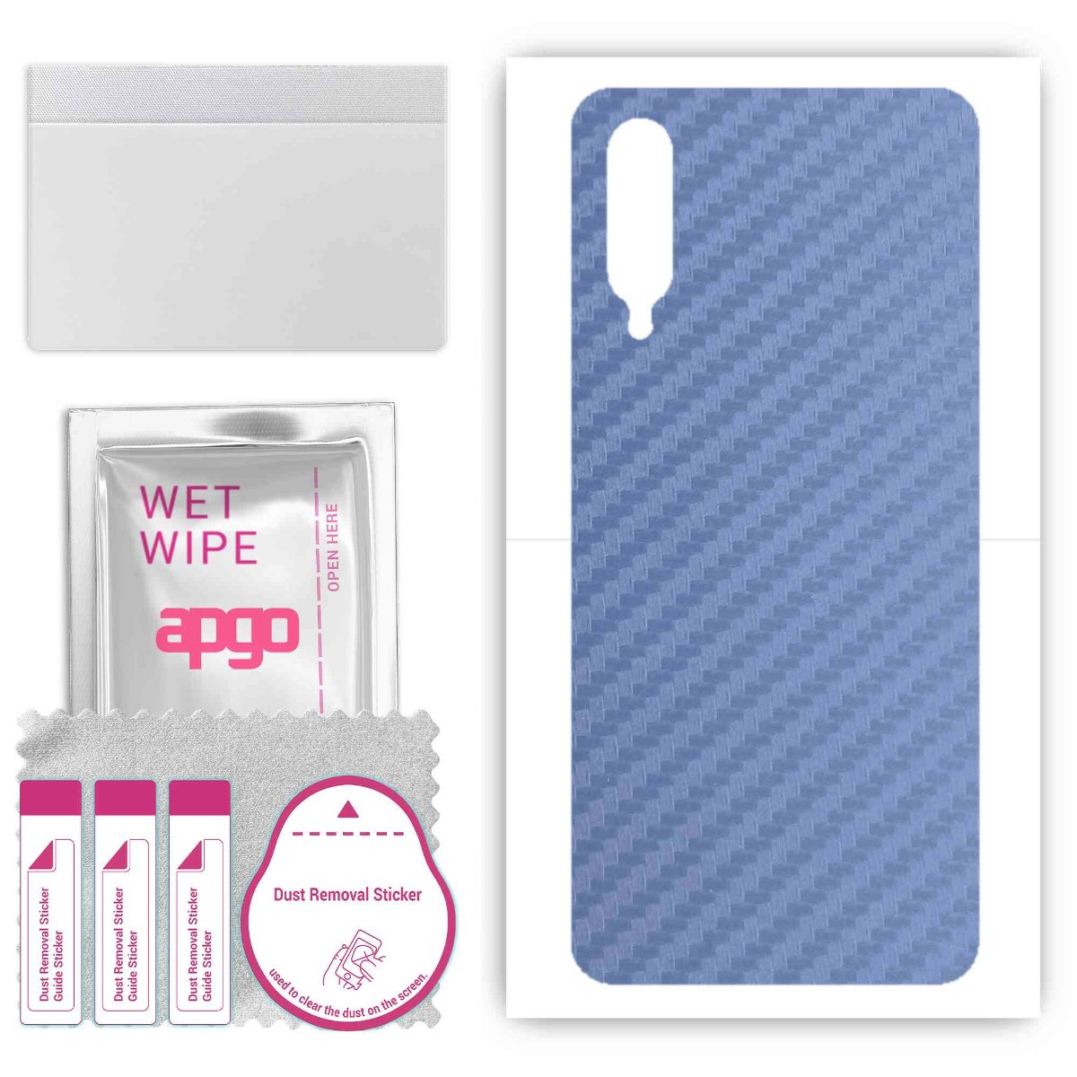 Folia naklejka skórka strukturalna na TYŁ do Xiaomi Mi 9 Lite -  Carbon Granatowy - apgo SKINS