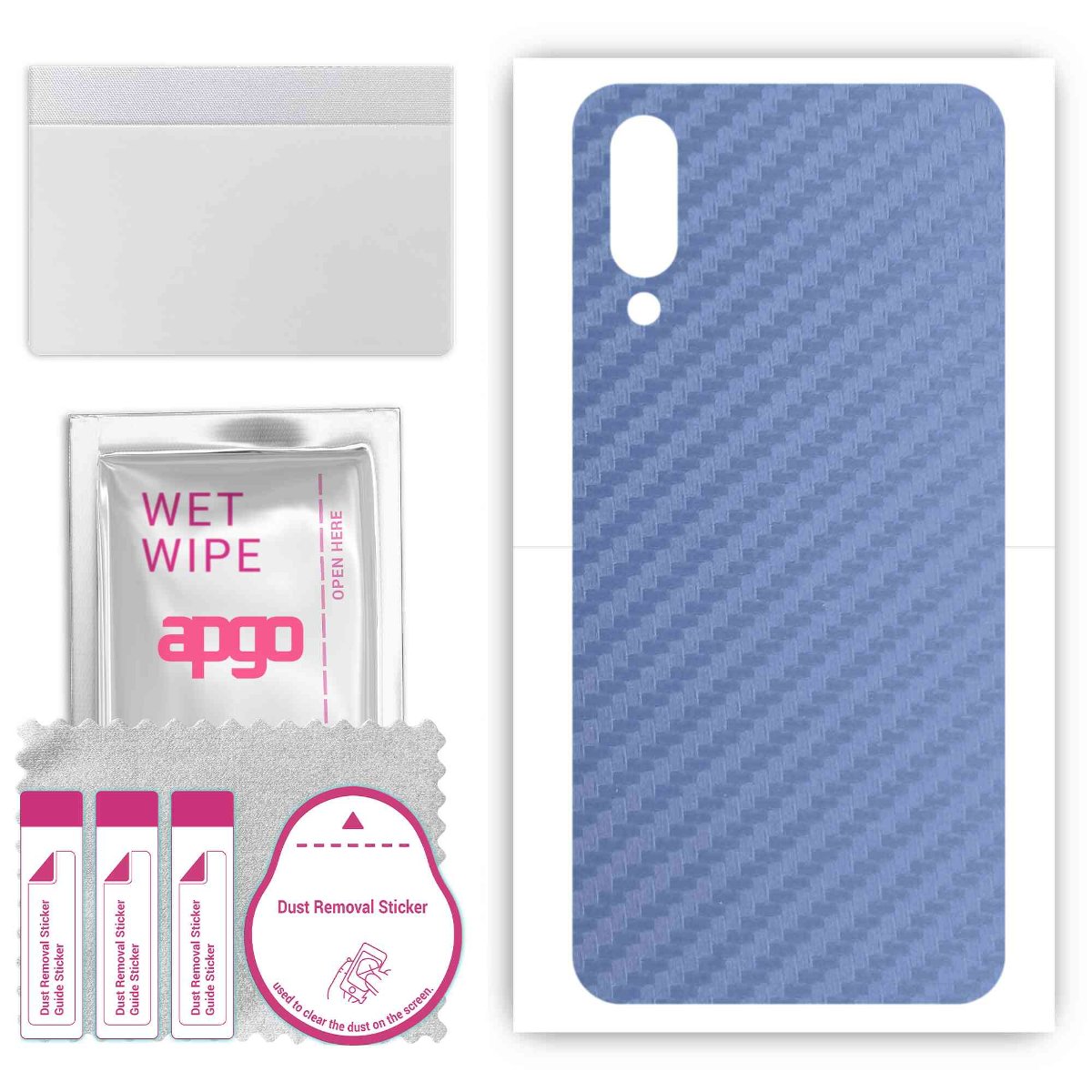 Folia naklejka skórka strukturalna na TYŁ do Xiaomi Mi 9 Pro -  Carbon Granatowy - apgo SKINS