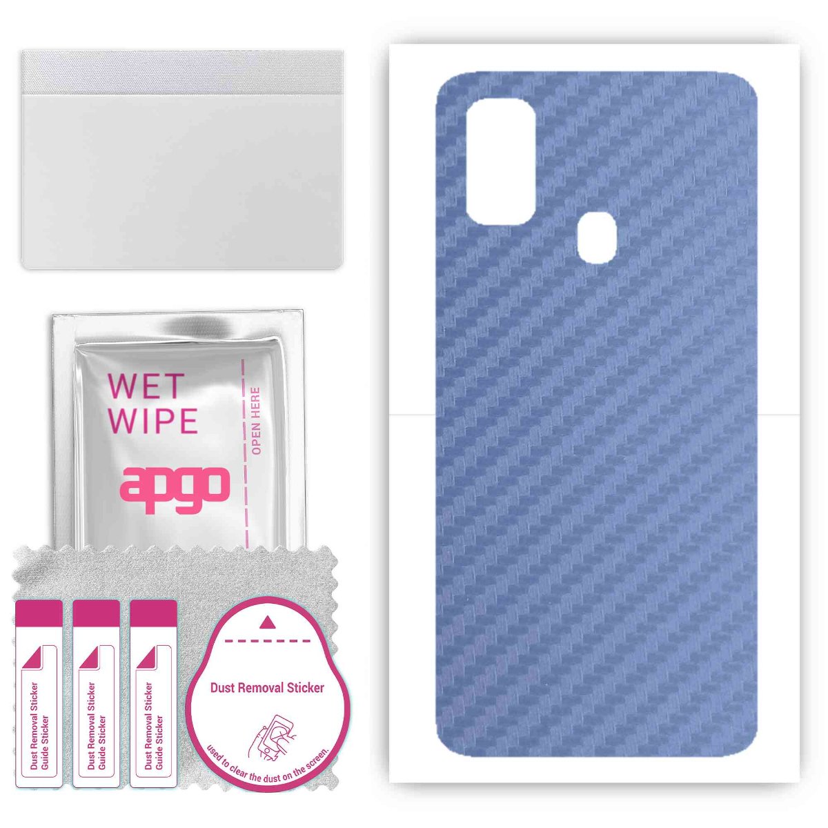 Folia naklejka skórka strukturalna na TYŁ do Samsung Galaxy M21 -  Carbon Granatowy - apgo SKINS