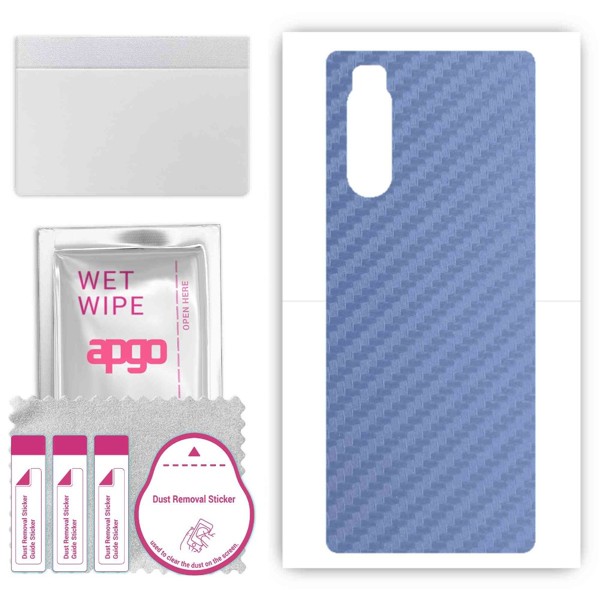 Folia naklejka skórka strukturalna na TYŁ do Sony Xperia 5 -  Carbon Granatowy - apgo SKINS