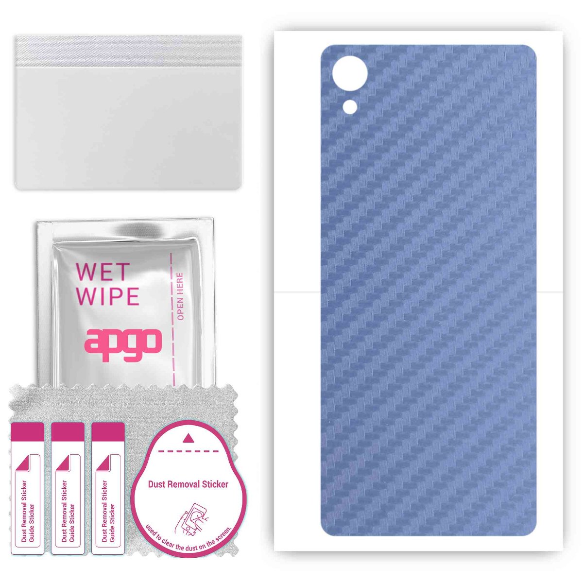 Folia naklejka skórka strukturalna na TYŁ do Sony Xperia X Performance -  Carbon Granatowy - apgo SKINS