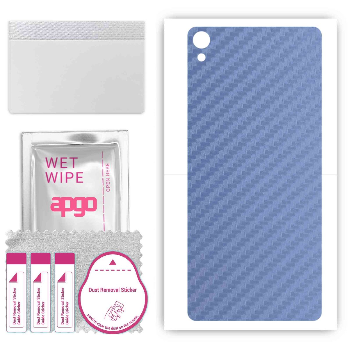 Folia naklejka skórka strukturalna na TYŁ do Sony Xperia XA -  Carbon Granatowy - apgo SKINS