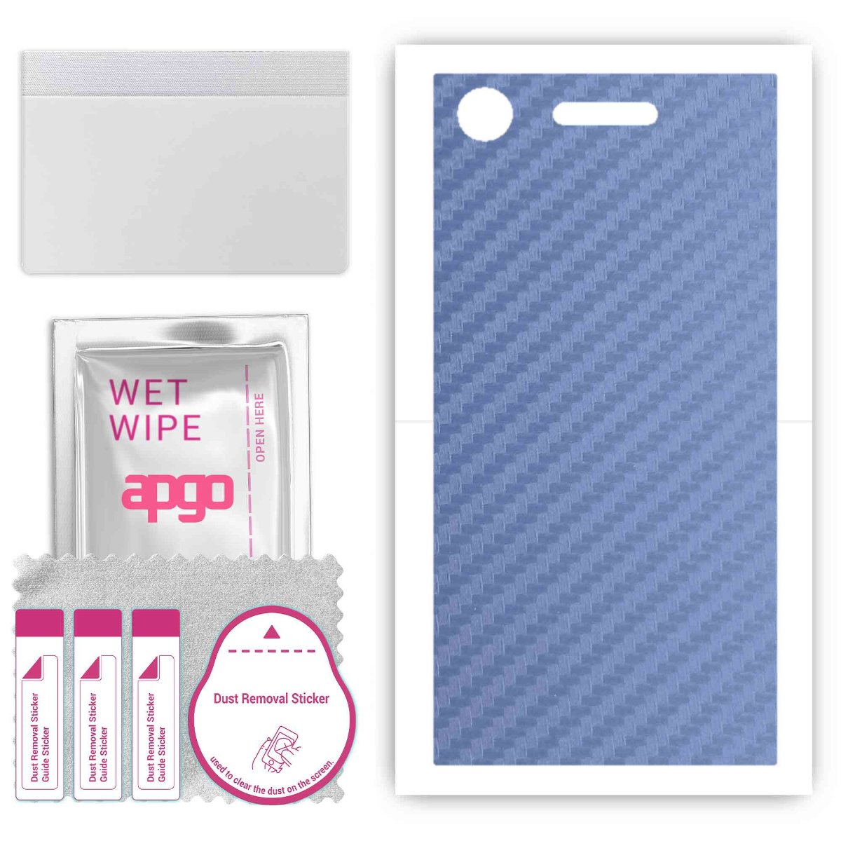 Folia naklejka skórka strukturalna na TYŁ do Sony Xperia XZ1 -  Carbon Granatowy - apgo SKINS