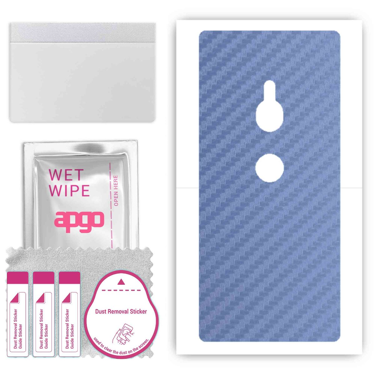 Folia naklejka skórka strukturalna na TYŁ do Sony Xperia XZ2 -  Carbon Granatowy - apgo SKINS