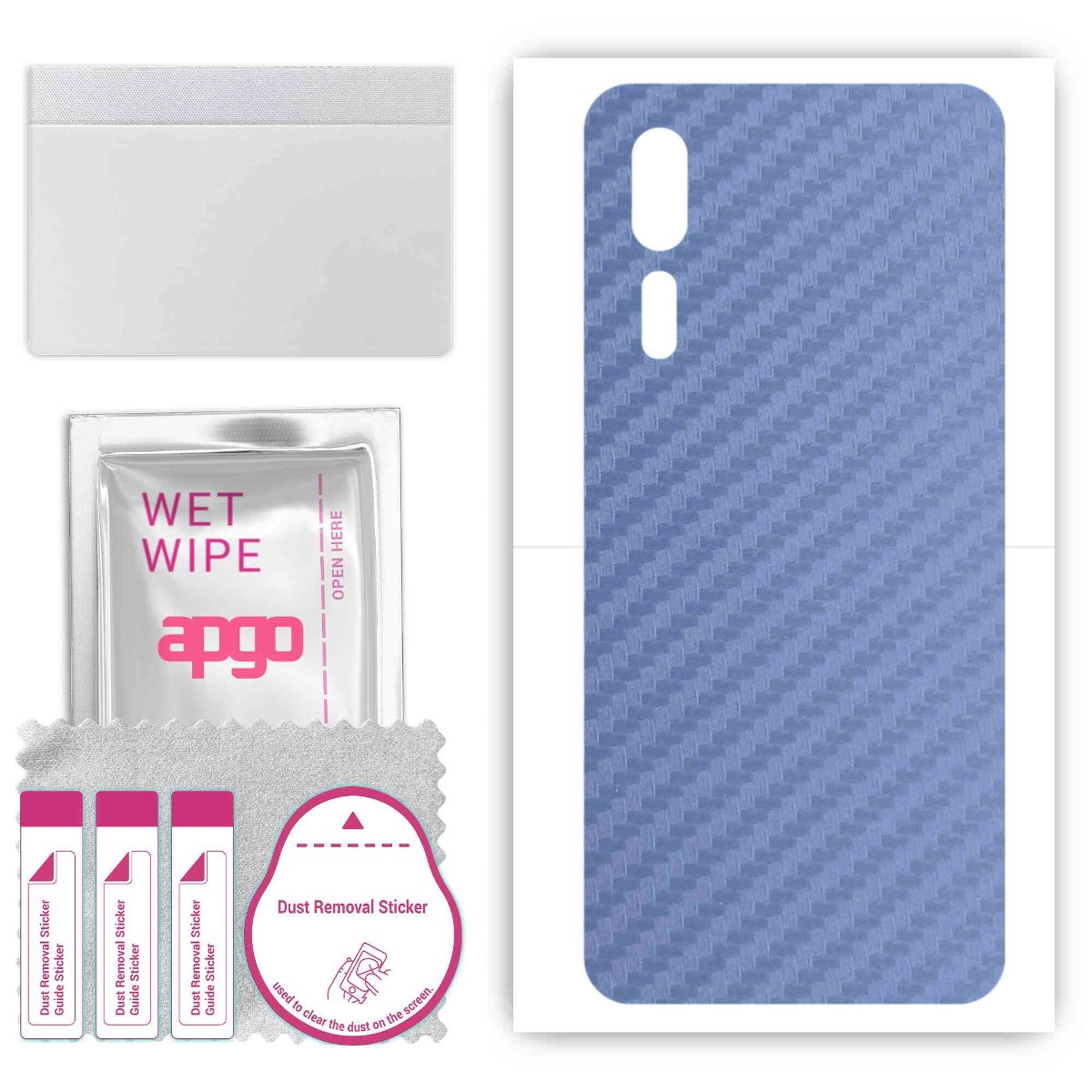 Folia naklejka skórka strukturalna na TYŁ do ZTE Axon 10 Pro 5G -  Carbon Granatowy - apgo SKINS