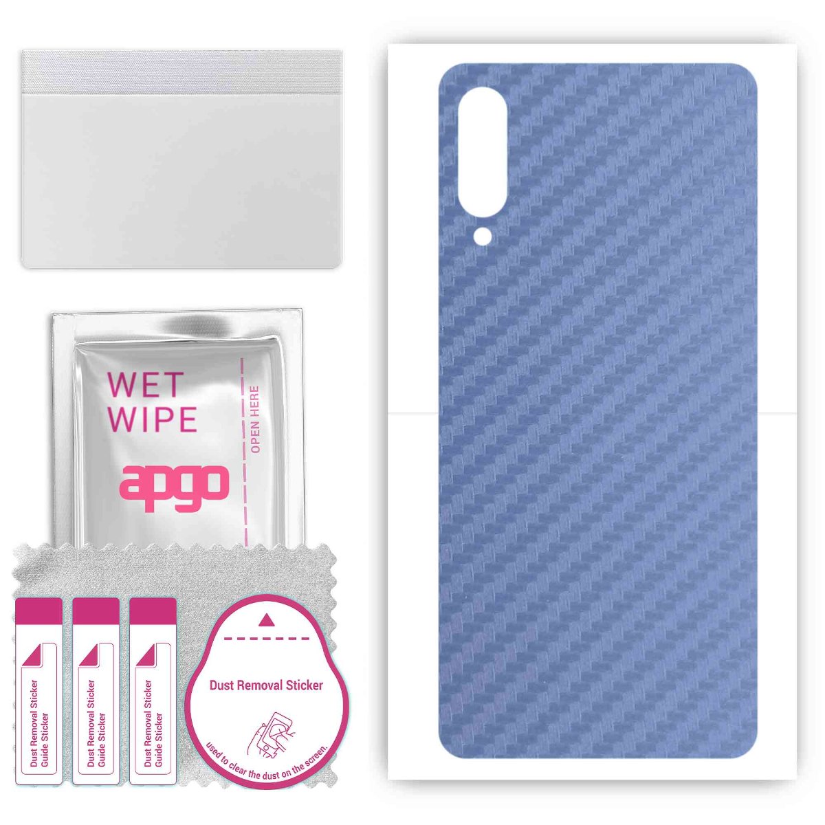 Folia naklejka skórka strukturalna na TYŁ do Samsung Galaxy A70s -  Carbon Granatowy - apgo SKINS
