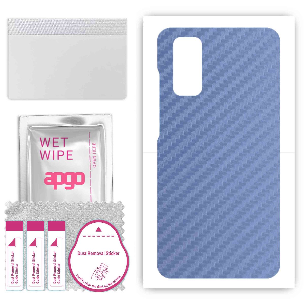 Folia naklejka skórka strukturalna na TYŁ do Samsung Galaxy S20 5G UW -  Carbon Granatowy - apgo SKINS