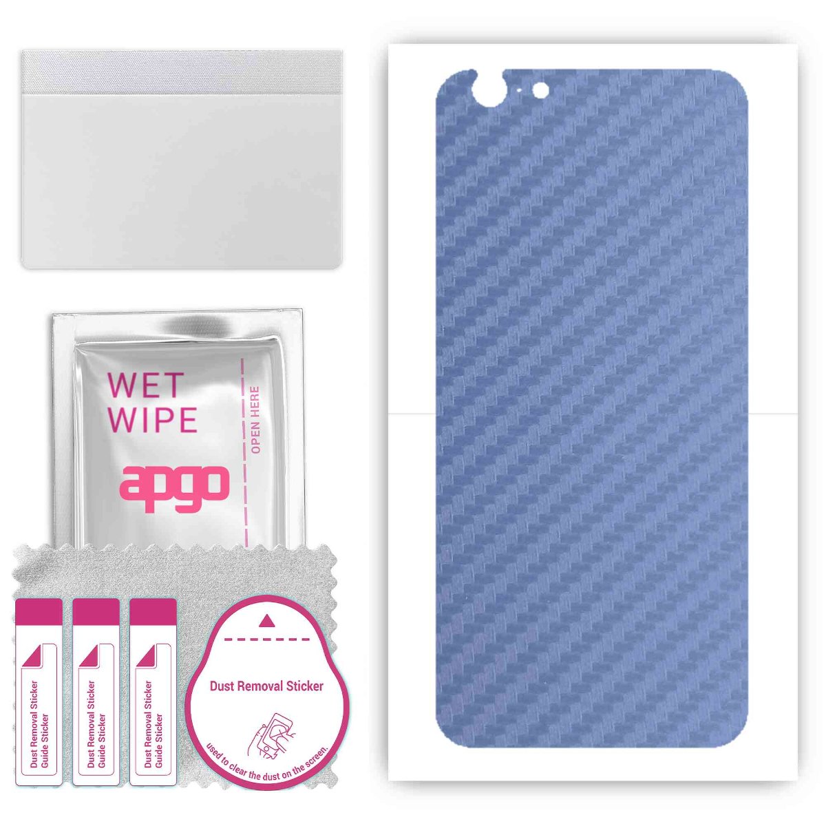 Folia naklejka skórka strukturalna na TYŁ do Apple iPhone 6 -  Carbon Granatowy - apgo SKINS