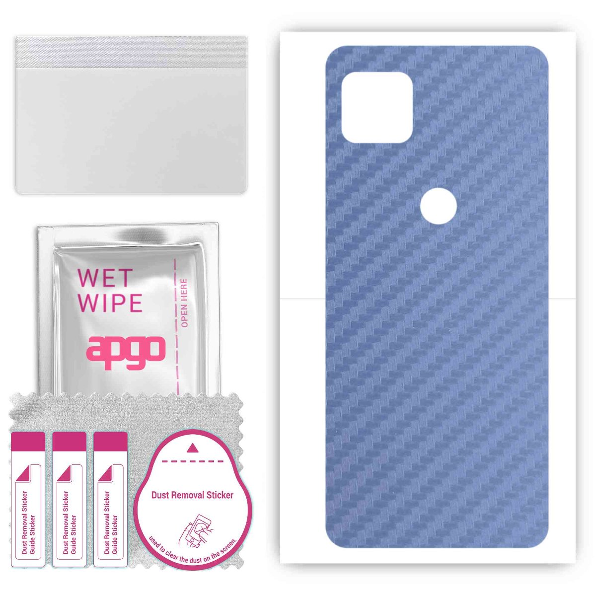 Folia naklejka skórka strukturalna na TYŁ do Motorola Moto One 5G Ace -  Carbon Granatowy - apgo SKINS