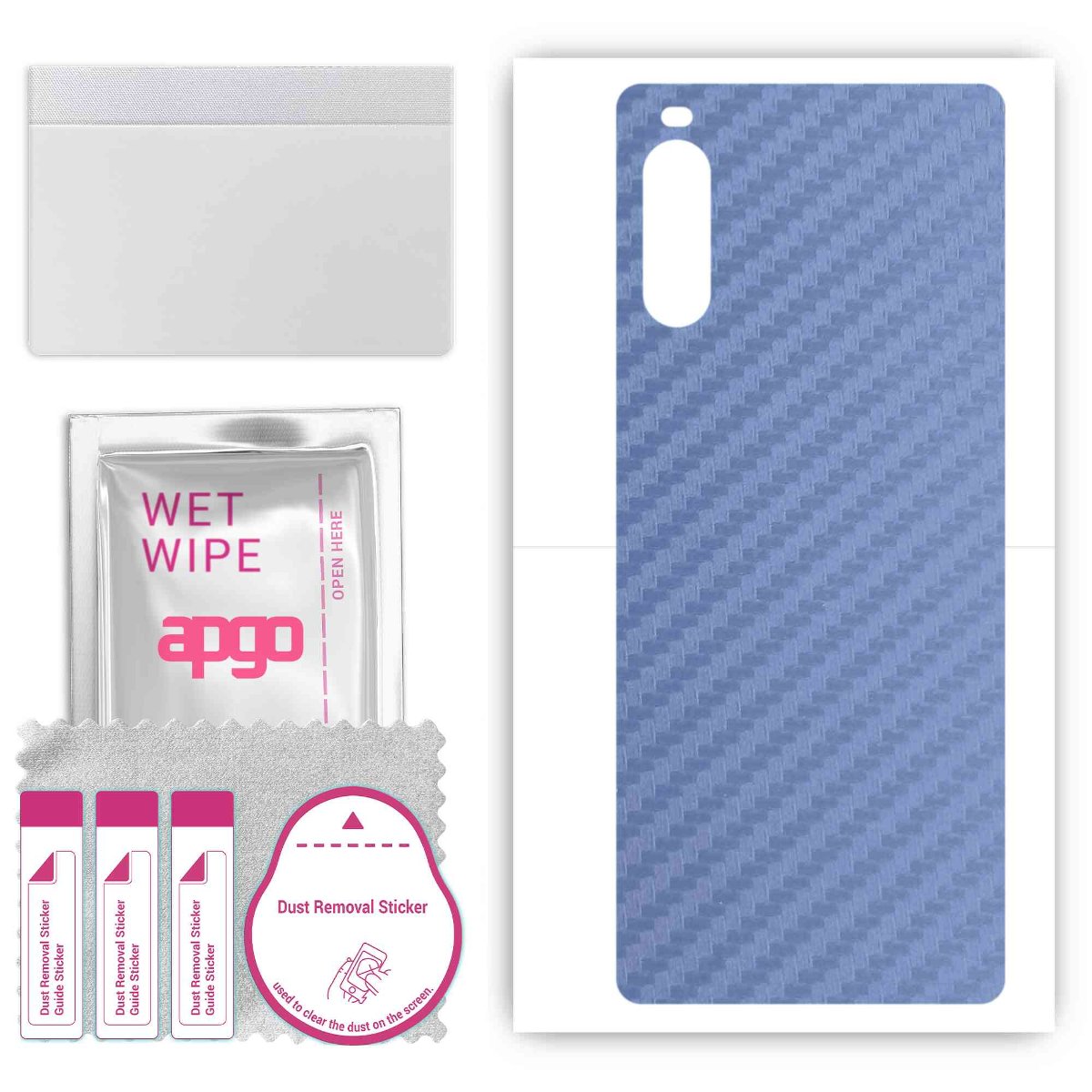 Folia naklejka skórka strukturalna na TYŁ do Sony Xperia 10 III SOG04 -  Carbon Granatowy - apgo SKINS