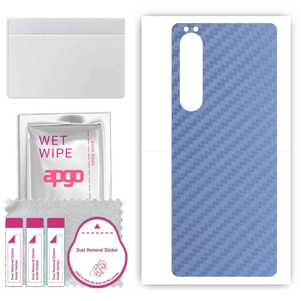 Folia naklejka skórka strukturalna na TYŁ do Sony Xperia 1 III SOG03 -  Carbon Granatowy - apgo SKINS