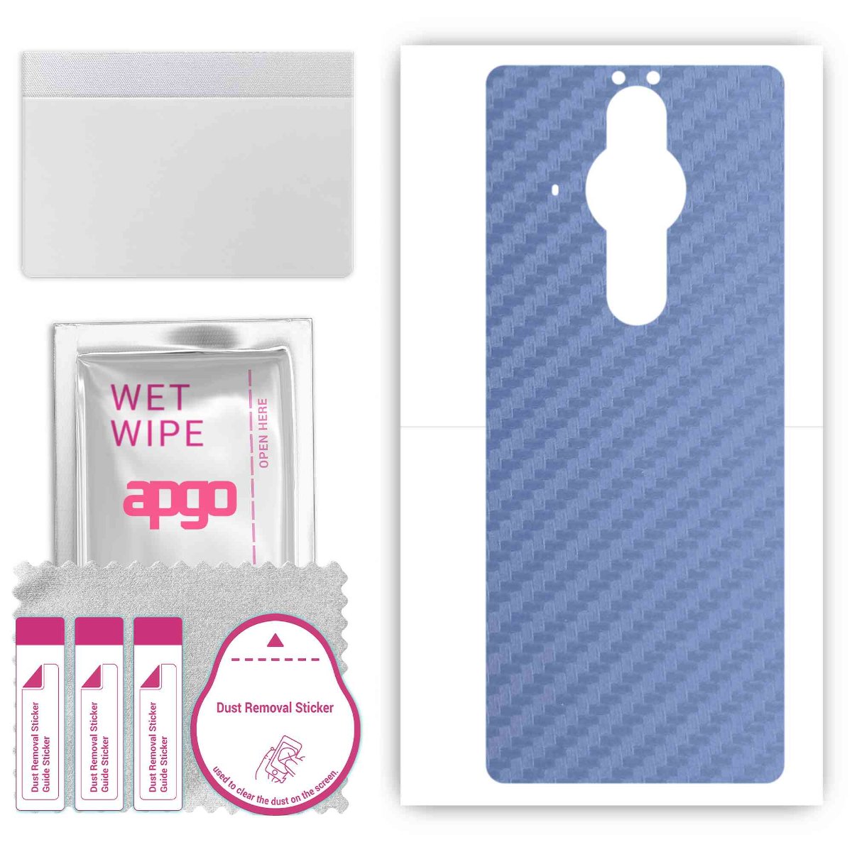 Folia naklejka skórka strukturalna na TYŁ do Sony Xperia PRO -  Carbon Granatowy - apgo SKINS