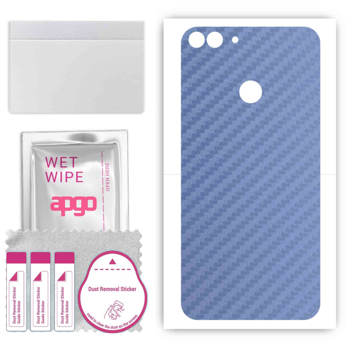 Folia naklejka skórka strukturalna na TYŁ do Huawei P smart -  Carbon Granatowy - apgo SKINS