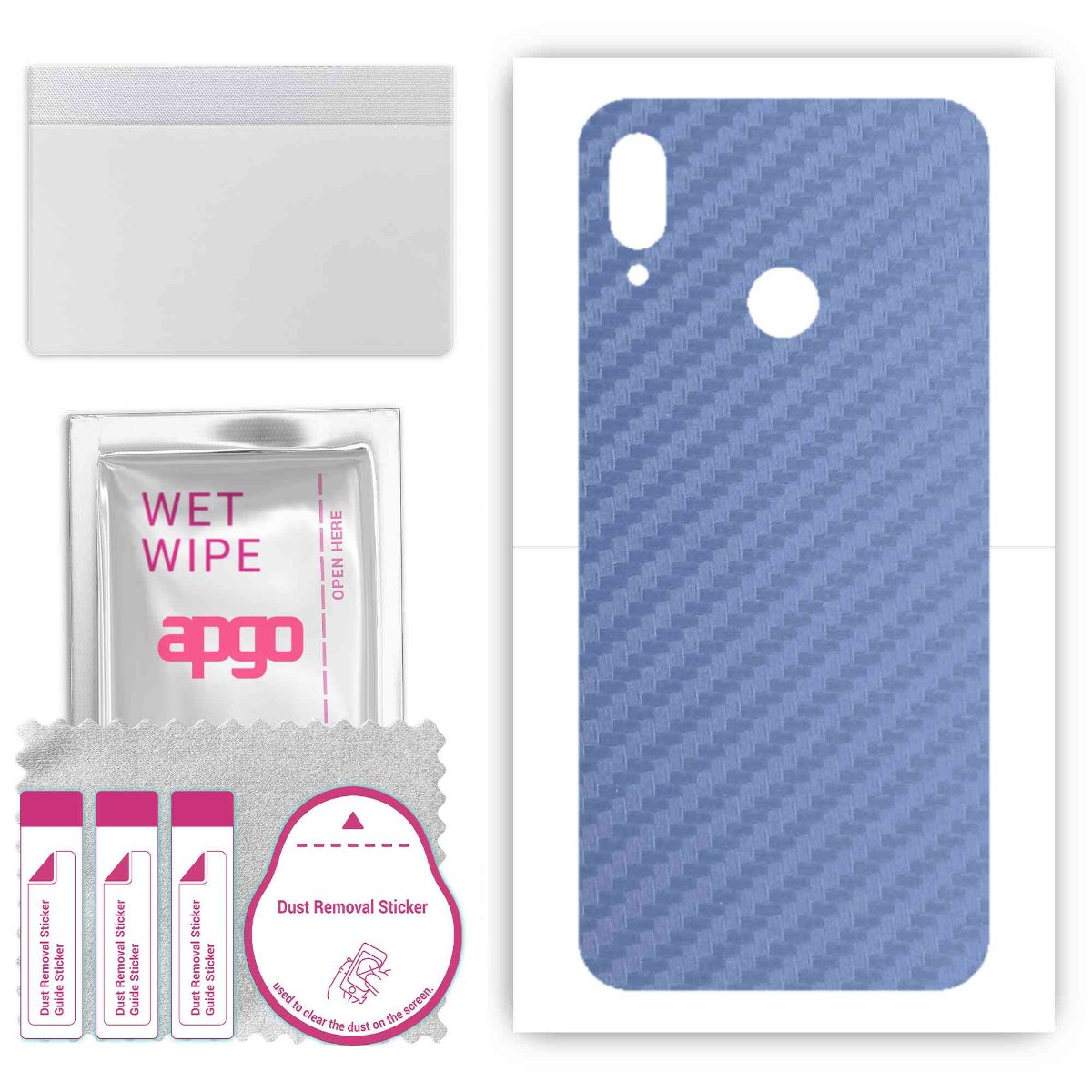 Folia naklejka skórka strukturalna na TYŁ do Huawei P smart 2019 -  Carbon Granatowy - apgo SKINS