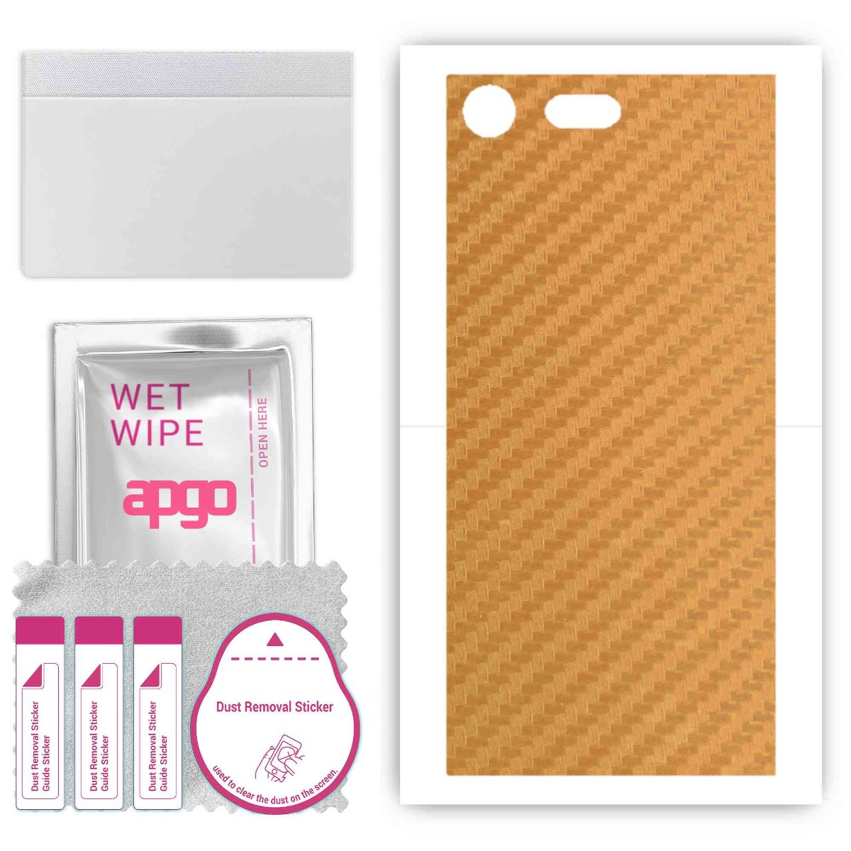 Folia naklejka skórka strukturalna na TYŁ do Sony Xperia XZ Premium -  Carbon Złoty - apgo SKINS