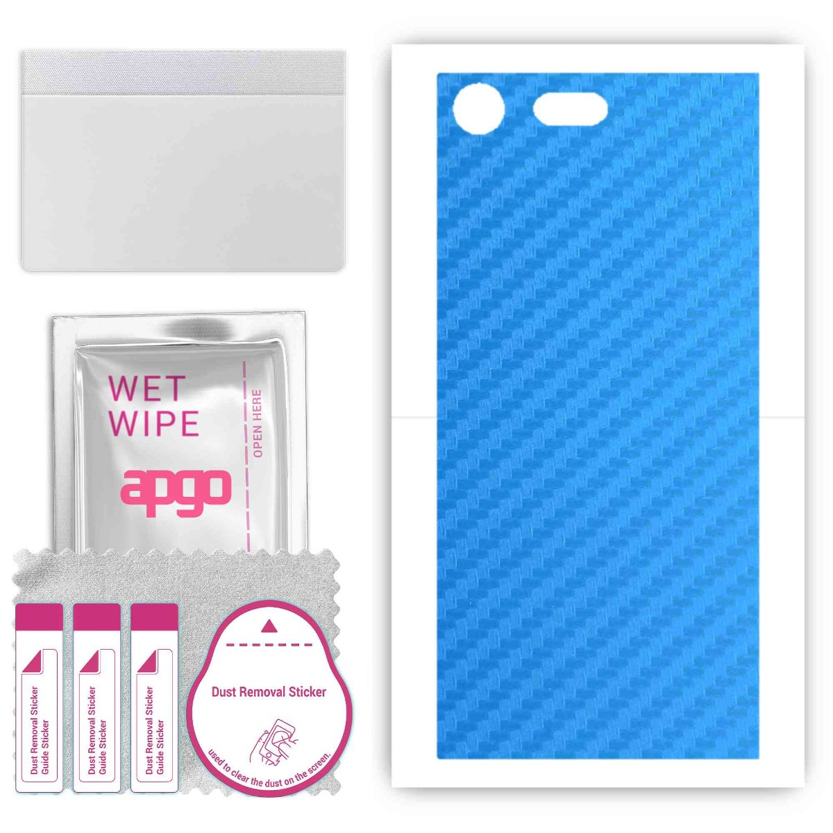 Folia naklejka skórka strukturalna na TYŁ do Sony Xperia XZ Premium -  Carbon Niebieski - apgo SKINS