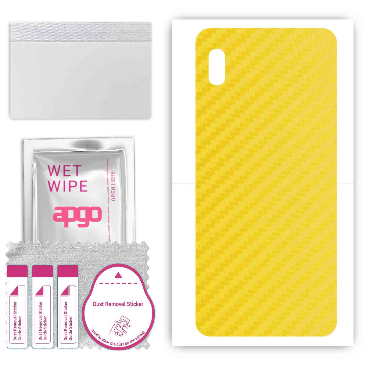 Folia naklejka skórka strukturalna na TYŁ do Samsung Galaxy A10e -  Carbon Żółty - apgo SKINS