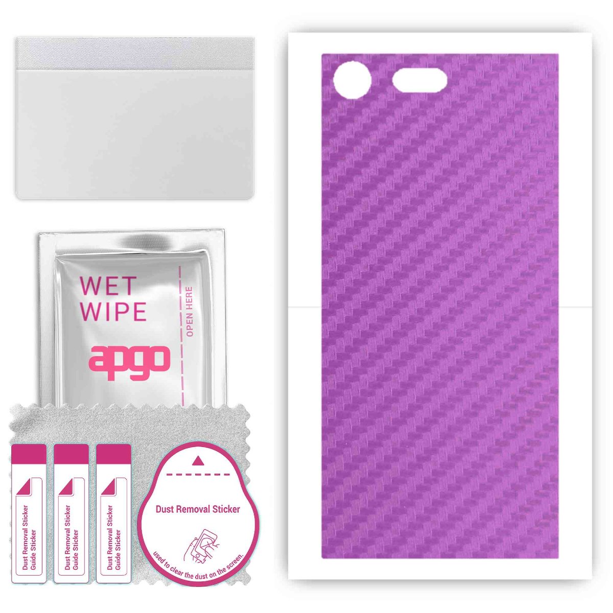 Folia naklejka skórka strukturalna na TYŁ do Sony Xperia XZ Premium -  Carbon Fioletowy - apgo SKINS