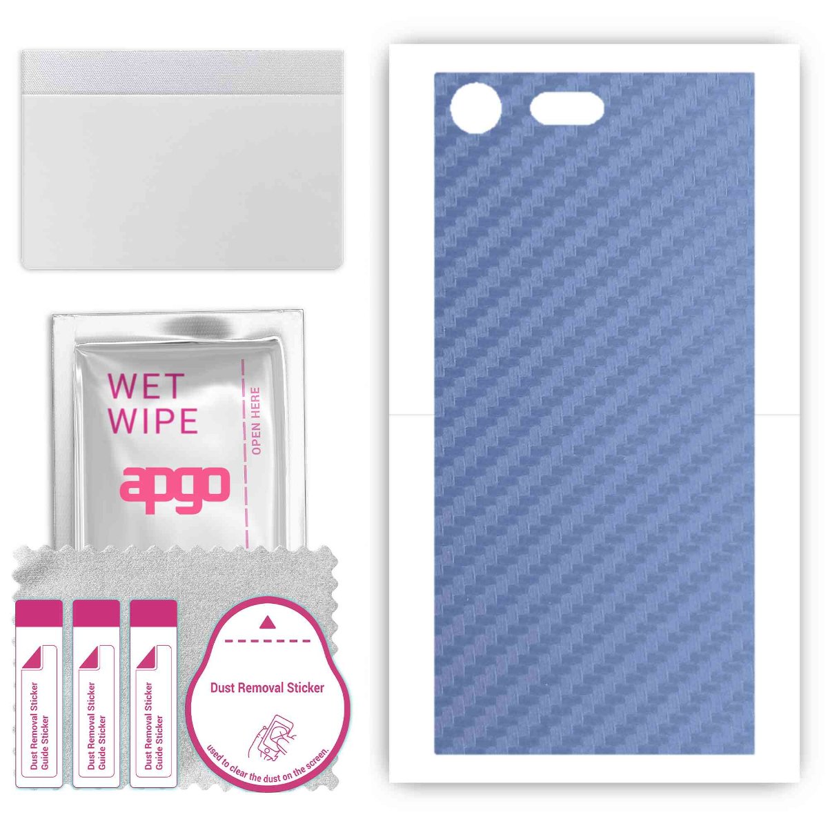 Folia naklejka skórka strukturalna na TYŁ do Sony Xperia XZ Premium -  Carbon Granatowy - apgo SKINS