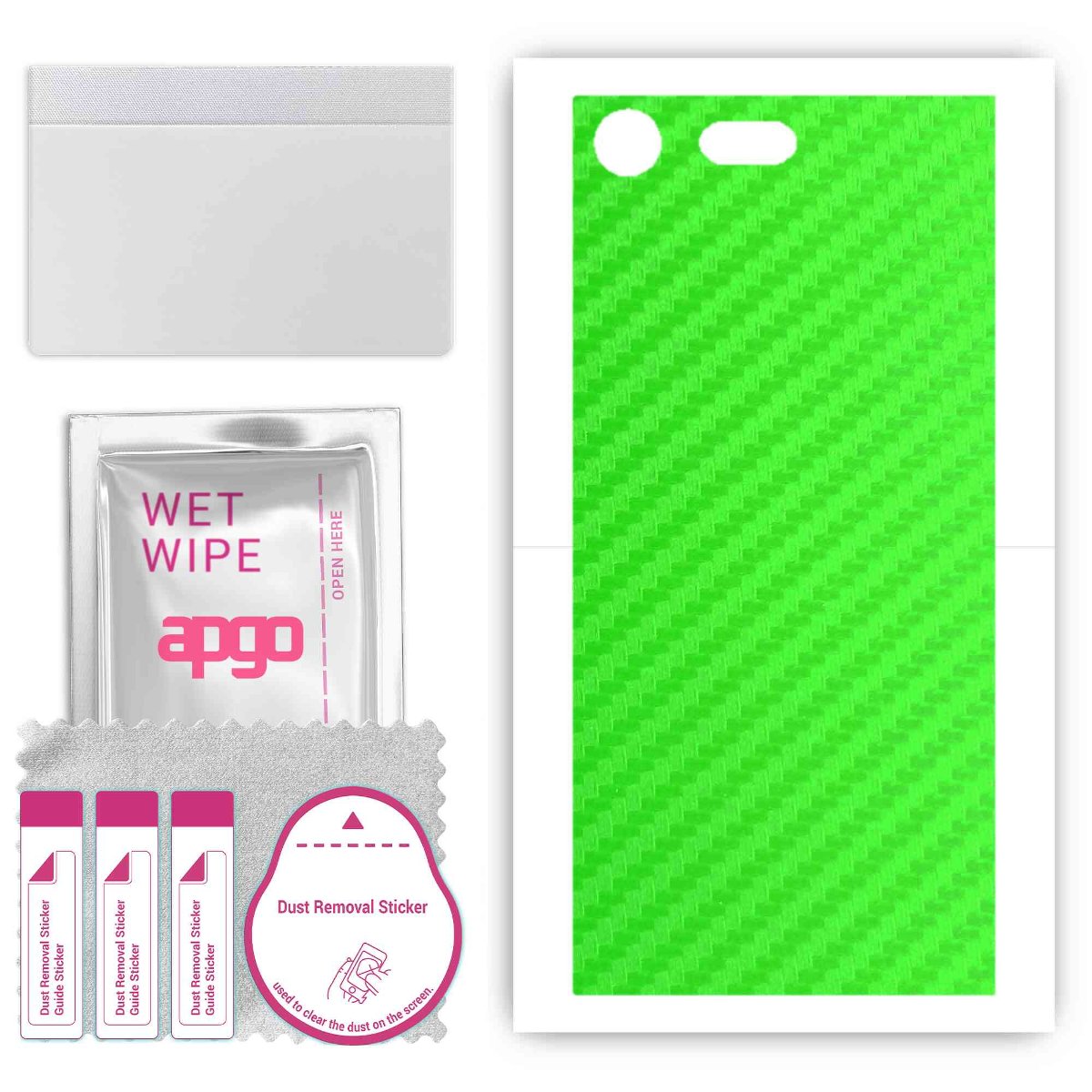 Folia naklejka skórka strukturalna na TYŁ do Sony Xperia XZ Premium -  Carbon Zielony - apgo SKINS