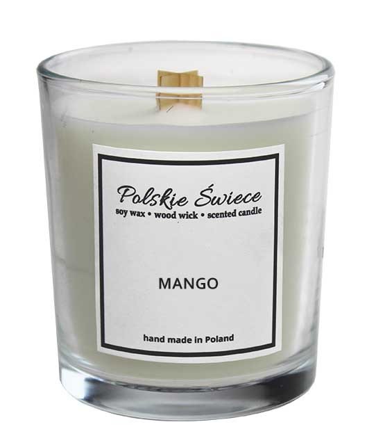 MANGO - Świeca sojowa z drewnianym knotem