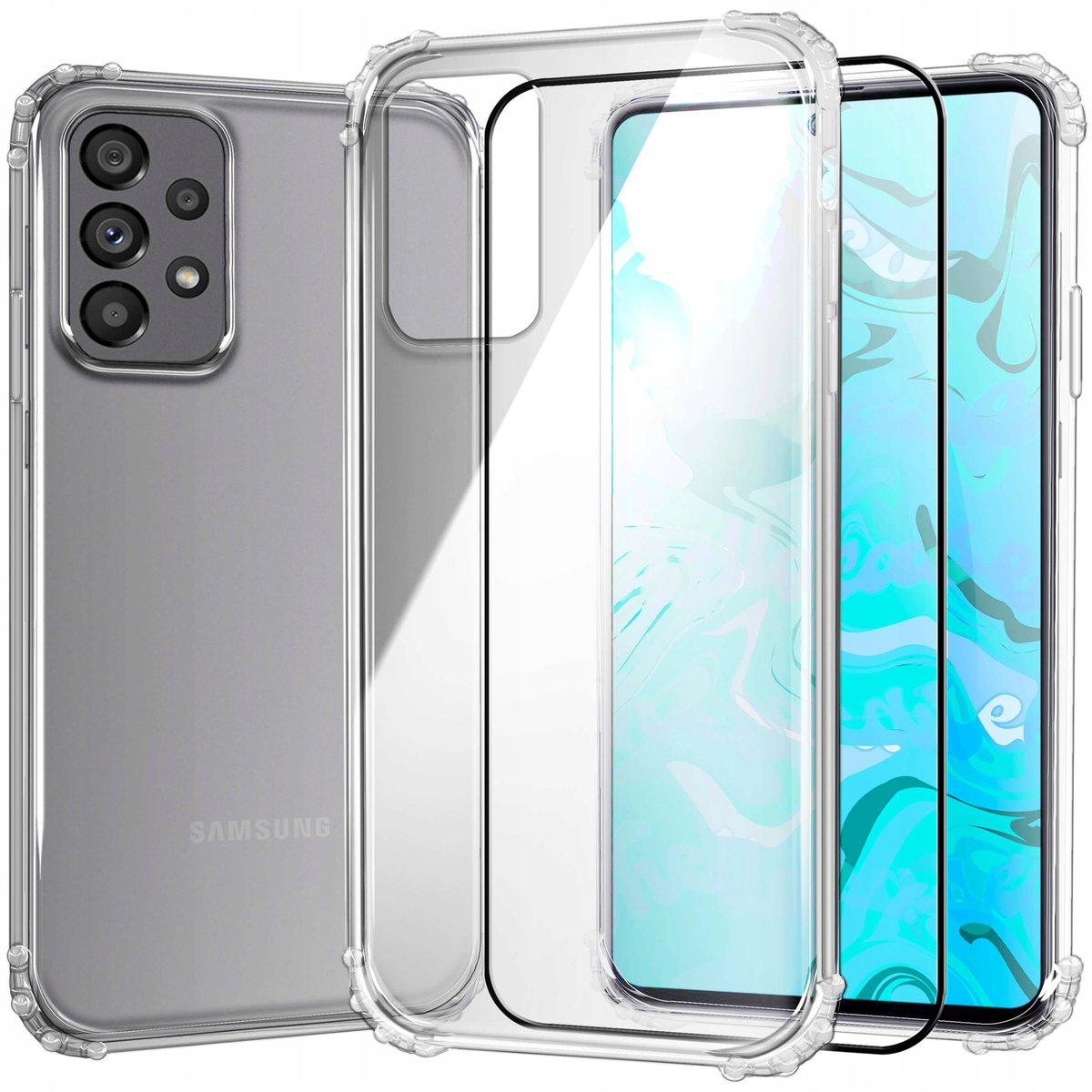 Etui Pancerne Do Samsung Galaxy A53 5G | Case Silikon Gumowe Slim + Szkło