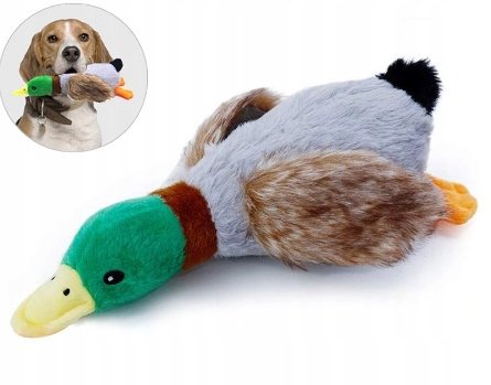 Zabawka dla psa Pluszowa kaczka piszcząca 28 cm