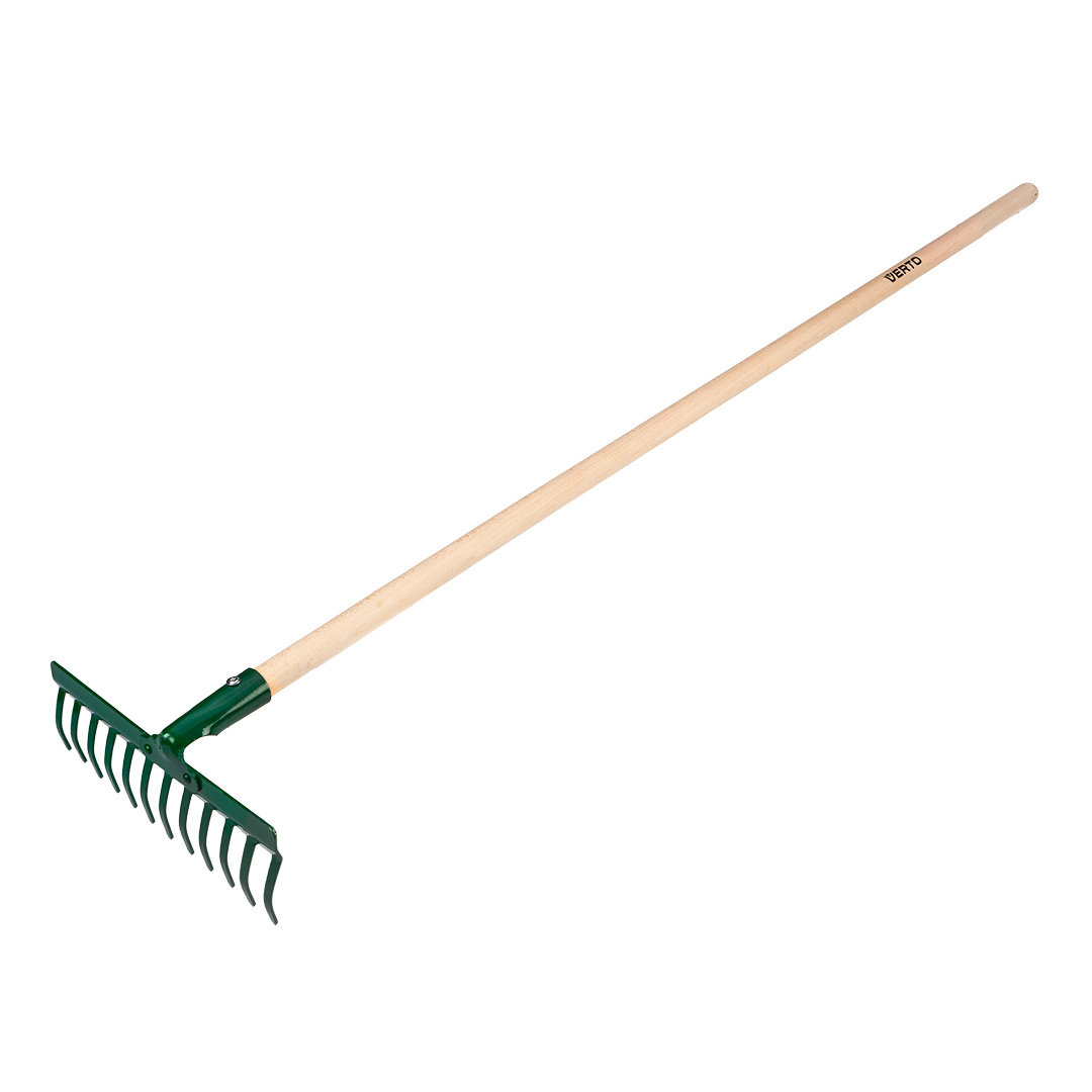 Grabie uniwersalne ogrodowe proste 12 zębów trzon drewniany 140cm VERTO 15G056