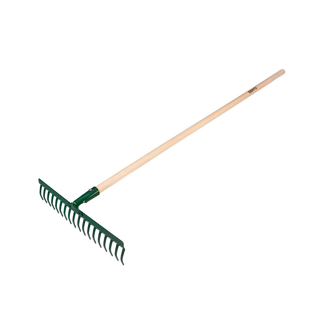 Grabie uniwersalne proste ogrodowe 18 zębów głowica nitowana 140cm VERTO 15G058