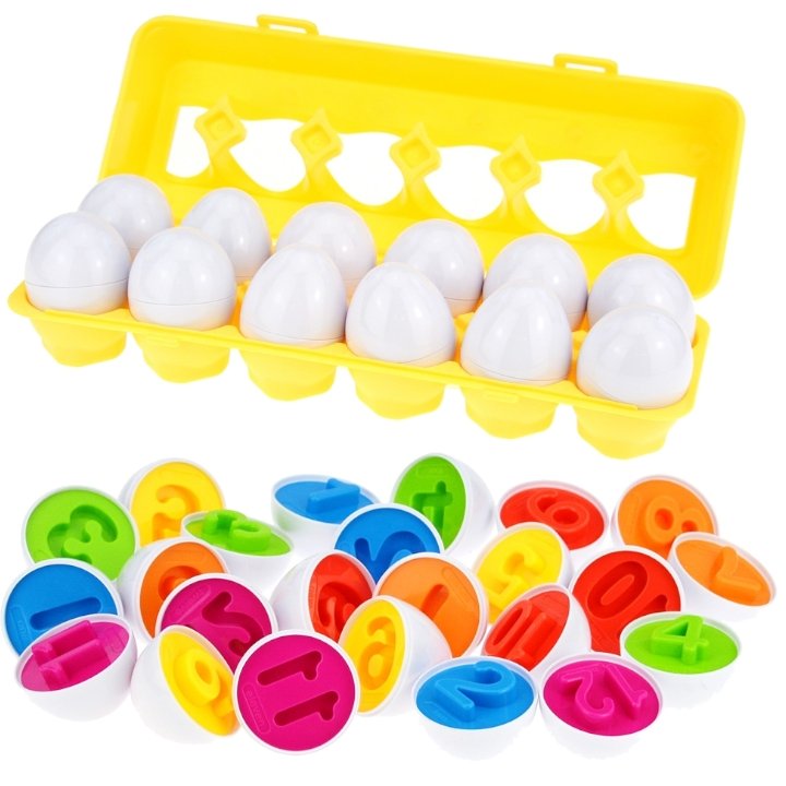 Układanka Montessori dopasuj cyferki jajka sorter