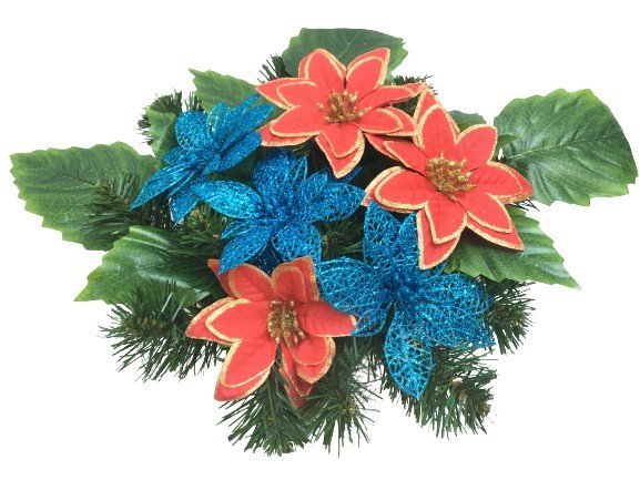 Sztuczne Kwiaty W Doniczce Stroik Gwiazda Gotowa Wiązanka Podkład Ciężki