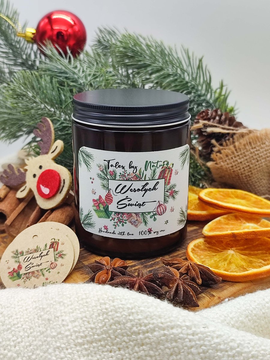 Świeca sojowa Wesołych Świąt prezent 180 ml