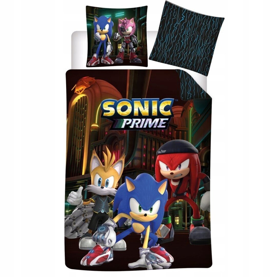 SONIC PRIME POŚCIEL ZESTAW KOMPLET POŚCIELI W OZDOBNYM WORKU 140X200